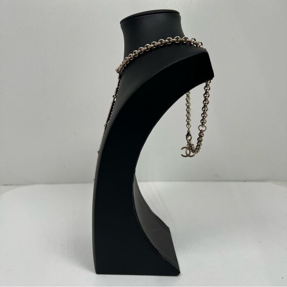 Crystal CHANEL Logo Runway Drop Necklace - Picture 3 of 8